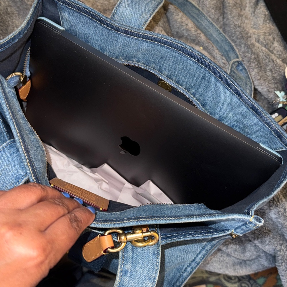 Coach Denim Blue Tote Bag - Picture 13 of 15